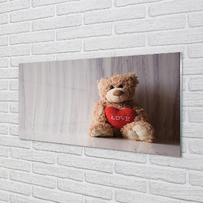 Acrylglasbilder Herz-teddybär