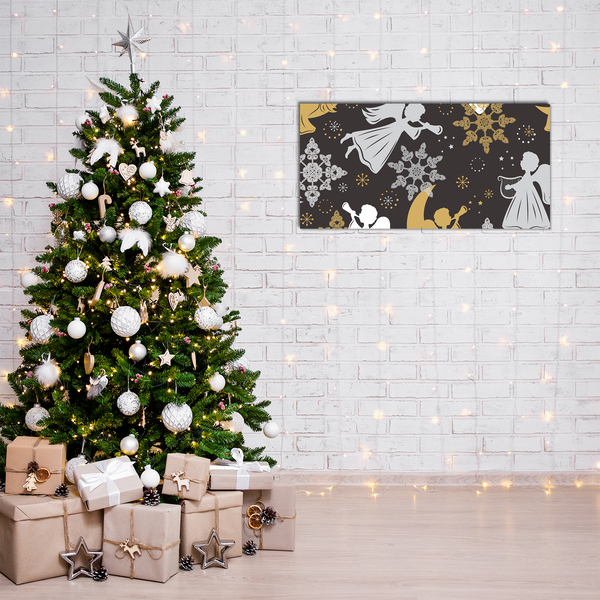 Glasbild aus Plexiglas® Schneeflocken Weihnachtsengel