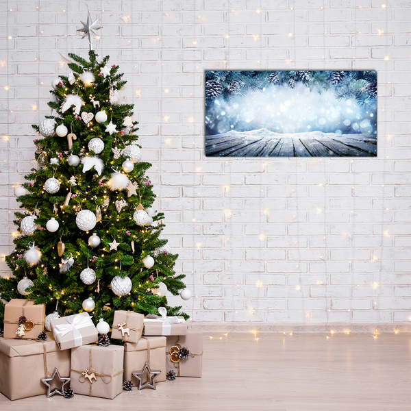Glasbild aus Plexiglas® Winter-Schnee-Weihnachtsbaum