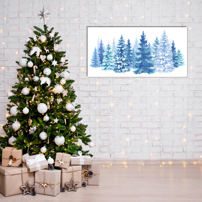 Glasbild aus Plexiglas® Winter-Schnee-Weihnachtsbaum