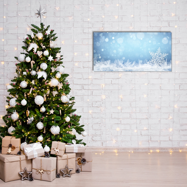 Glasbild aus Plexiglas® Schneeflocken Winter-Schnee