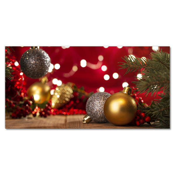 Glasbild aus Plexiglas® Weihnachtsbaumkugeln Weihnachtsschmuck