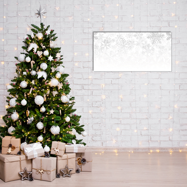 Glasbild aus Plexiglas® Winter-Schnee-Schneeflocken