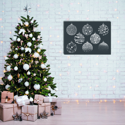 Glasbild aus Plexiglas® Abstraktion Weihnachtskugeln Winter-