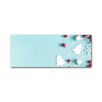 Glasbild aus Plexiglas® Schneeflocken Ornamente