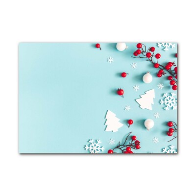 Glasbild aus Plexiglas® Schneeflocken Ornamente