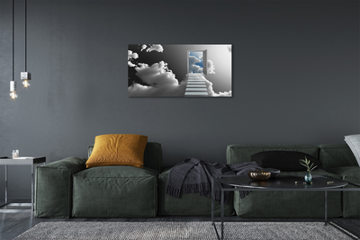 Leinwandbilder Treppen Wolken Tür