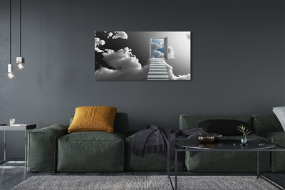 Leinwandbilder Treppen Wolken Tür