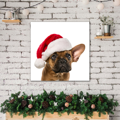 Canvas Kunstdruck Bulldog Hundeweihnachts