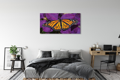 Leinwandbilder Blumen bunter Schmetterling