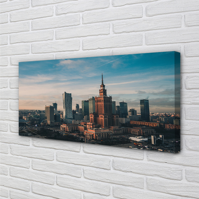Leinwandbilder Panorama des Sonnenaufgangs Wolkenkratzer in Warschau