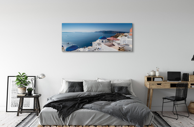 Leinwandbilder Panorama der Meer Griechenland Gebäude