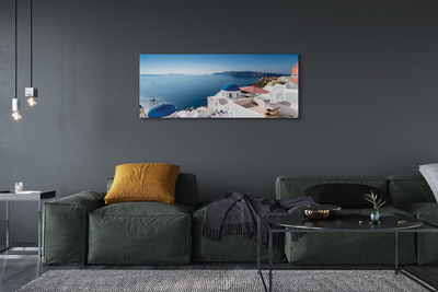 Leinwandbilder Panorama der Meer Griechenland Gebäude