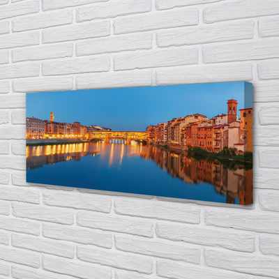 Leinwandbilder Italien Brücken Gebäude Fluss Nacht