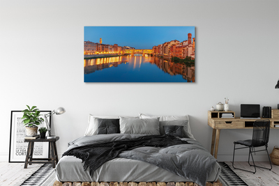 Leinwandbilder Italien Brücken Gebäude Fluss Nacht
