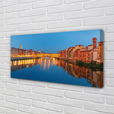 Leinwandbilder Italien Brücken Gebäude Fluss Nacht