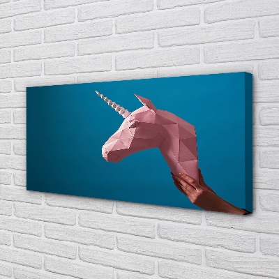 Leinwandbilder Origami Einhorn rosa