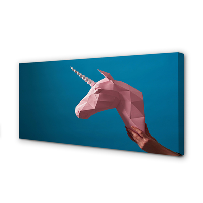 Leinwandbilder Origami Einhorn rosa