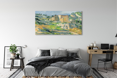 Leinwandbilder Haus gemalt Kunst auf dem Hügel