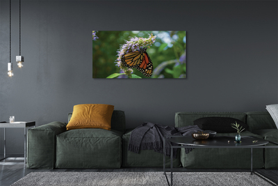 Leinwandbilder Schmetterling farbige Blumen