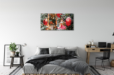Leinwandbilder Schneebaumkugeln Weihnachtsbäume