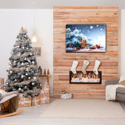 Canvas Kunstdruck Lebkuchen Weihnachtsferien Schnee