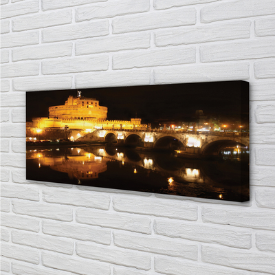 Leinwandbilder Rom Brücke Fluss Nacht