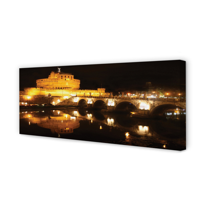 Leinwandbilder Rom Brücke Fluss Nacht