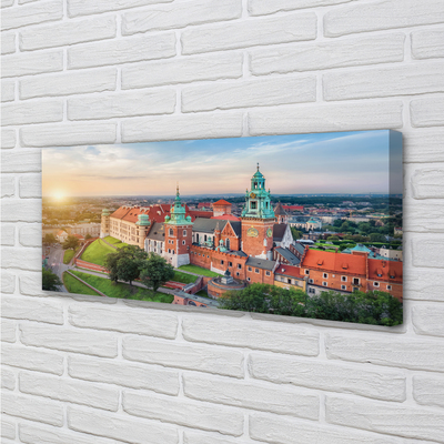 Leinwandbilder Krakow Schloss Sonnenaufgang Panorama