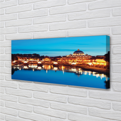Leinwandbilder Rom Brücke Fluss Sonnenuntergang