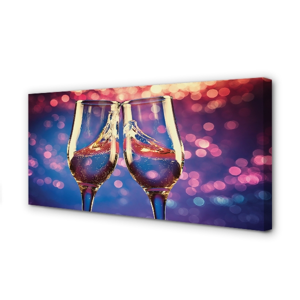 Leinwandbilder Gläser Champagner farbigen Hintergrund