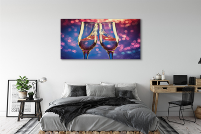 Leinwandbilder Gläser Champagner farbigen Hintergrund