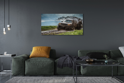 Leinwandbilder Auto Wolken Berge Feld