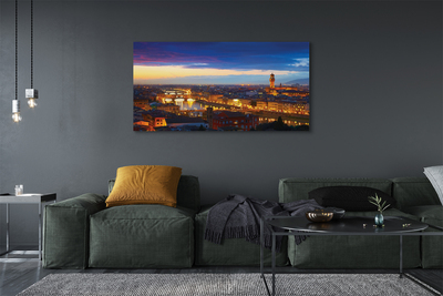 Leinwandbilder Italien Panorama von Brücken Nacht