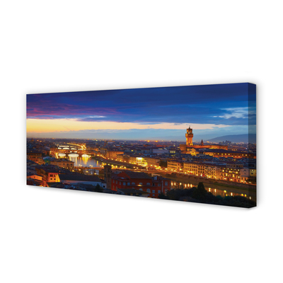 Leinwandbilder Italien Panorama von Brücken Nacht