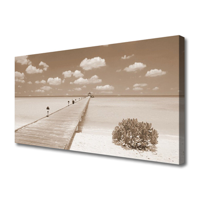 Canvas Kunstdruck Seebrücke Meer Landschaft