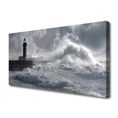 Canvas Kunstdruck Leuchtturm See Meer Natur