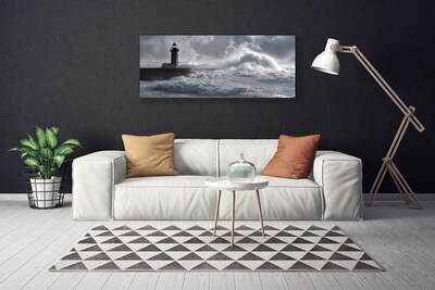 Canvas Kunstdruck Leuchtturm See Meer Natur