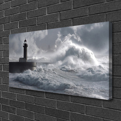 Canvas Kunstdruck Leuchtturm See Meer Natur