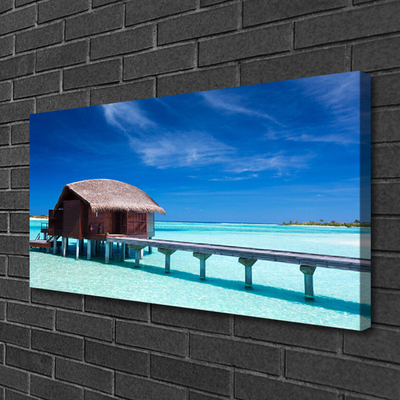 Canvas Kunstdruck Südsee Strand Haus Architektur