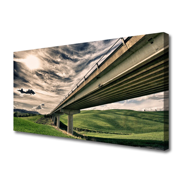 Canvas Kunstdruck Autobahn Brücke Tal Architektur