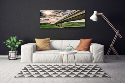 Canvas Kunstdruck Autobahn Brücke Tal Architektur