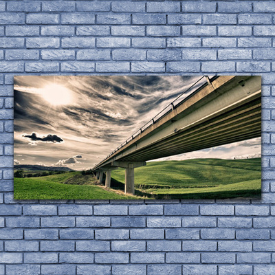 Canvas Kunstdruck Autobahn Brücke Tal Architektur