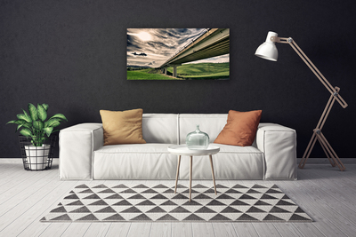 Canvas Kunstdruck Autobahn Brücke Tal Architektur