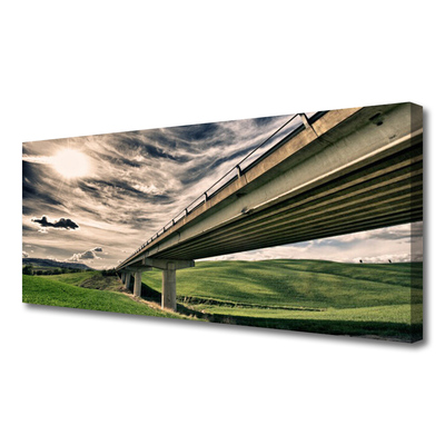 Canvas Kunstdruck Autobahn Brücke Tal Architektur