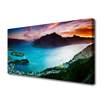 Canvas Kunstdruck Fjord Halbinsel Berge Landschaft