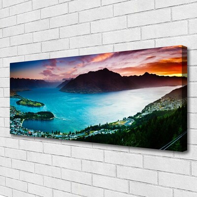 Canvas Kunstdruck Fjord Halbinsel Berge Landschaft