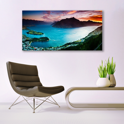 Canvas Kunstdruck Fjord Halbinsel Berge Landschaft