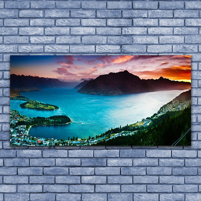 Canvas Kunstdruck Fjord Halbinsel Berge Landschaft