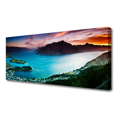 Canvas Kunstdruck Fjord Halbinsel Berge Landschaft